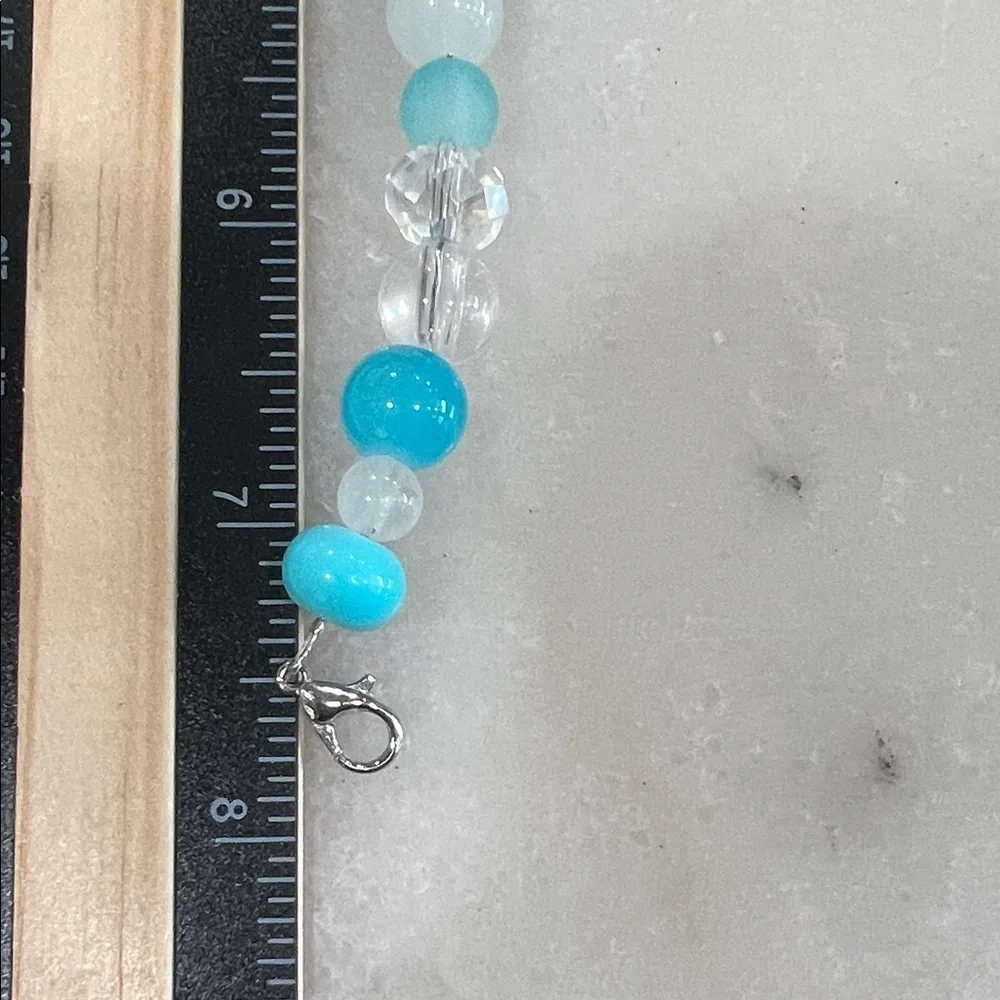 Chic Blues and Clear Quartz Beaded Bracelet